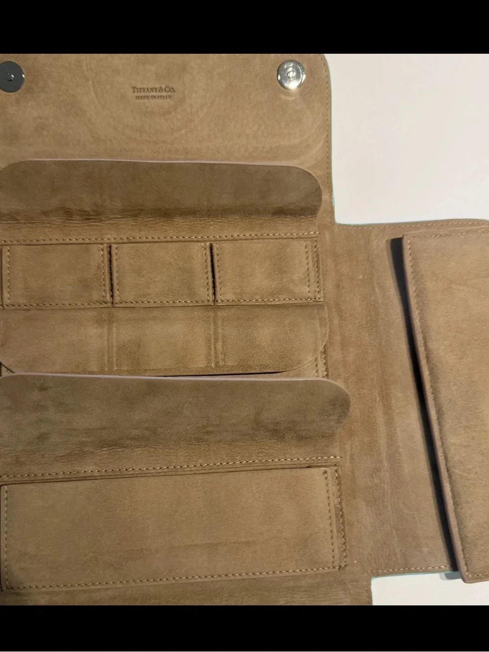 Tiffany & Co. Tiffany Blue Grain Leather Fold-Out Jewelry Case Travel Organizer